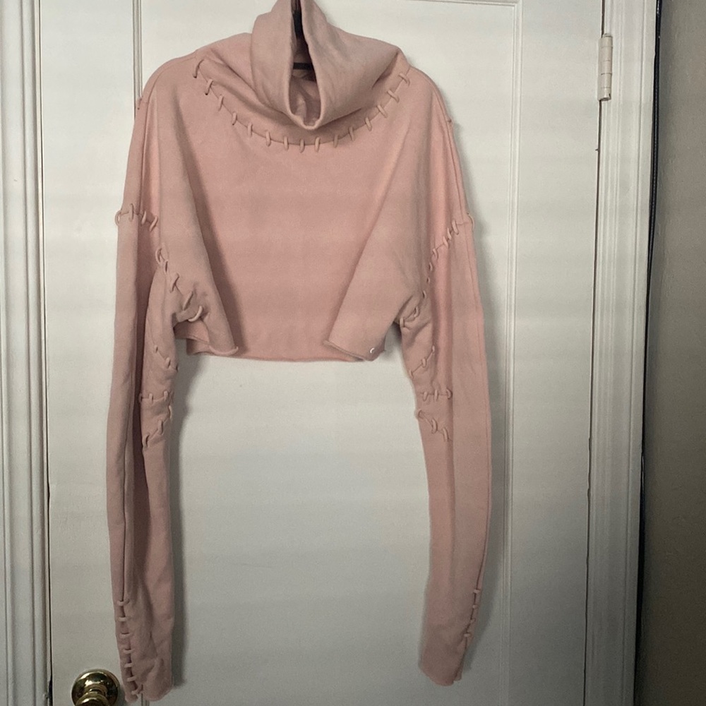 Alo Cropped cowl neck sweater